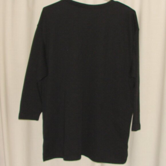 Oversized Knit Tunic TOP, Plus Size 3X, International Sportswear, Black Vtg - Picture 3 of 6